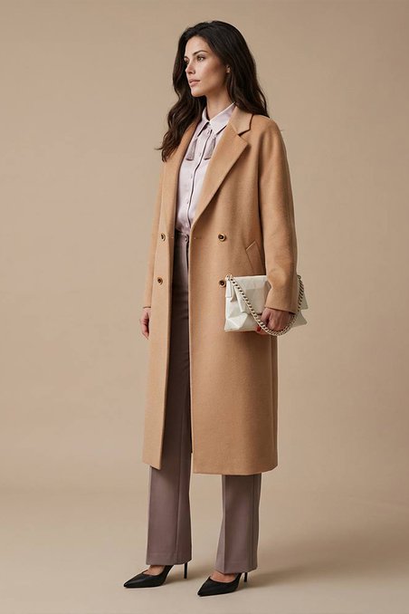 Пальто с цельнокроенным рукавом, цвет «Медовая нуга»