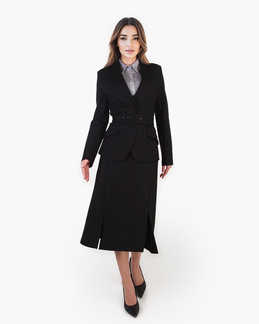 Жакет из джерси с ремнем www.EkaterinaSmolina.ru