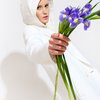Полупальто со съемным капюшоном, белого цвета