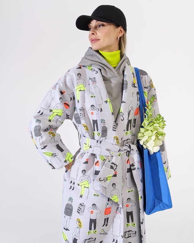 Limited edition. Пальто-кимоно с ярким принтом — другой вид