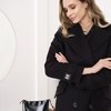 Двубортное пальто из шерсти и кашемира, цвет черный