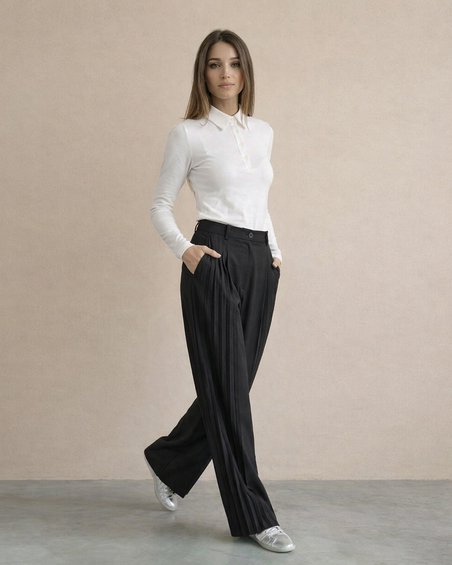 Брюки с плиссированными вставками, цвет «Антрацит»