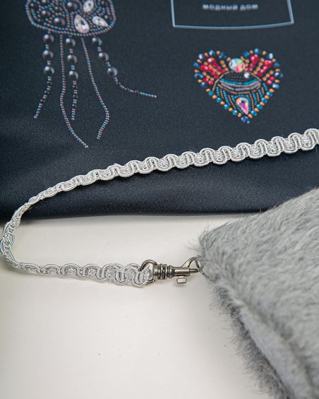 Варежки с декором «Глаза», дымчатые