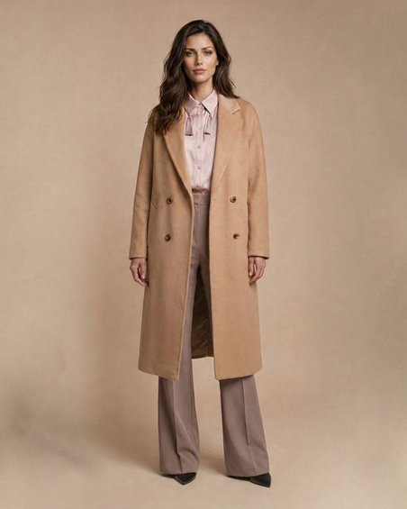 Пальто с цельнокроенным рукавом, цвет «Медовая нуга»
