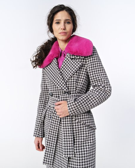 Пальто двубортное в винтажном стиле