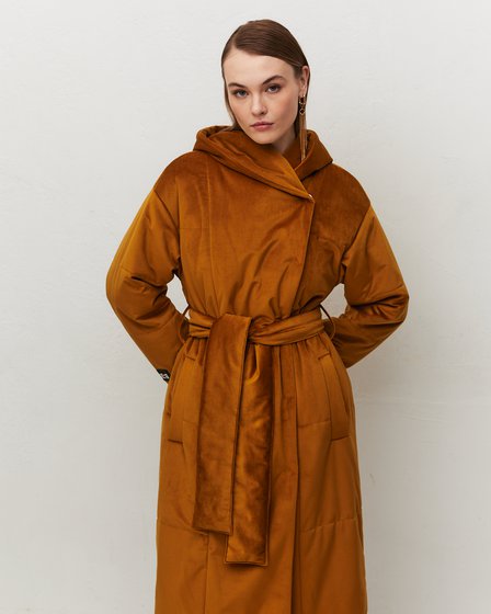 Пуховик изводоотталкивающего бархата  www.EkaterinaSmolina.ru