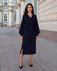 Платье с пышными рукавами, сапфирового цвета  www.EkaterinaSmolina.ru