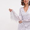 Платье мини с бахромой из пайеток
