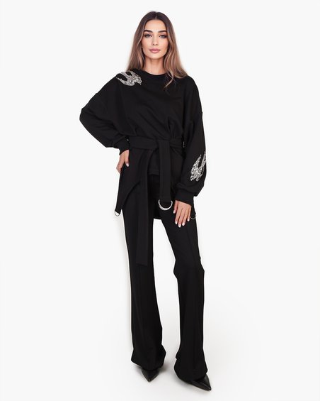 Свитшот с серебряными птицами 