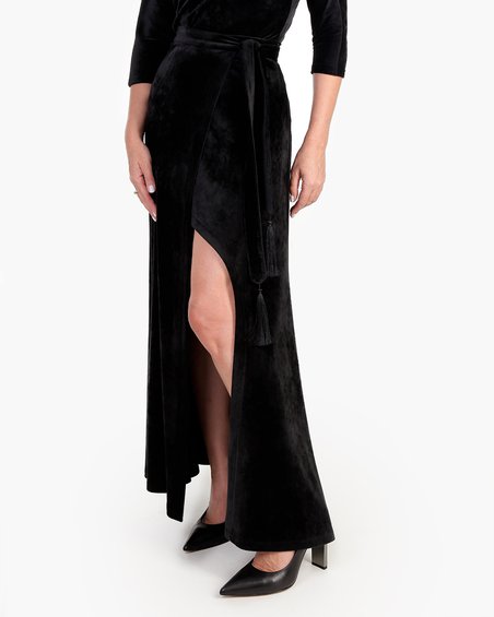 Комплет из топа и юбки на запах «Бархатная полночь»