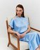Юбка из атласа косого кроя, голубая www.EkaterinaSmolina.ru