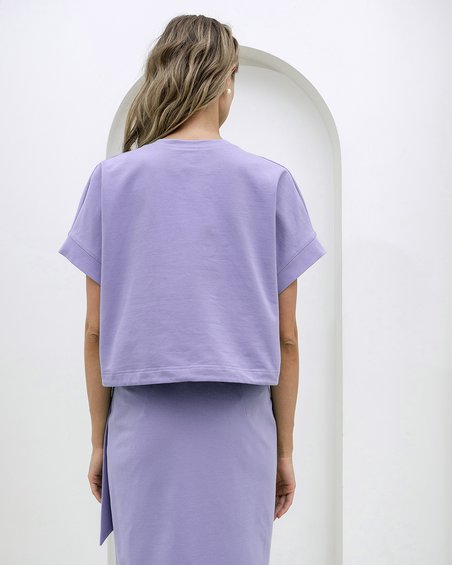 Блуза в стиле оверсайз фиолетового цвета