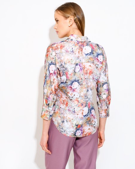 Блуза в акварельный цветочный принт