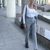 Блуза из фактурного трикотажа в рубчик