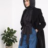 Двубортное пальто из шерсти и кашемира, цвет черный
