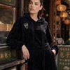 Худи и брюки из бархата, цвет «Черная роза»