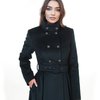 Пальто-макси с юбкой в складку, темно-изумрудного цвета 