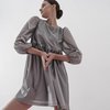 Платье серебряного цвета с воланами