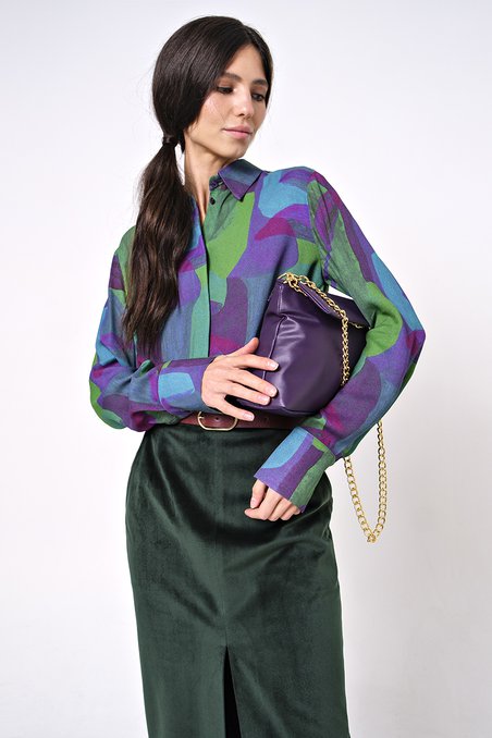 Блуза классическая цвета хаки в стиле нью лук