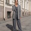 Однобортный жакет прямого кроя, дымчато-серый