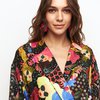 Комплект из кимоно и брюк, принт "Лица и цветы"