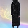 Пальто из искусственного меха с пайетками