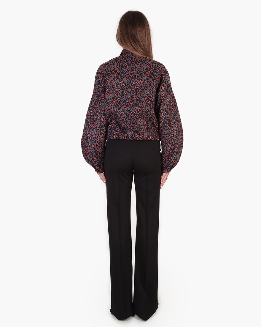 Бомбер темный леопард с терракотом www.EkaterinaSmolina.ru