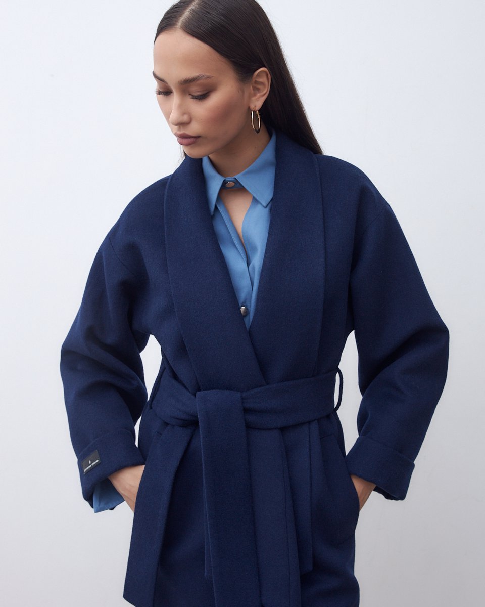 Пальто-кимоно из  шерсти и кашемира