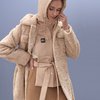 Полушубок из эко-меха молочного цвета