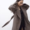 Пальто-халат  из бархата в кофейном цвете
