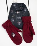 Варежки с декором «Матрешка», бордовые