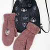 Варежки с декором «Яблочки», розовый меланж