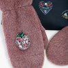 Варежки с декором «Яблочки», розовый меланж
