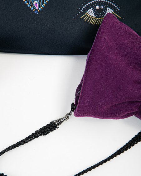 Варежки с декором «Сердце», пурпурные