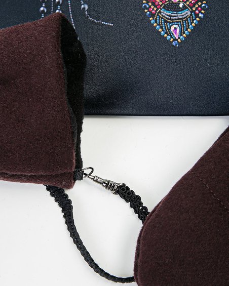 Варежки с декором «Сердце», цвета шоколада