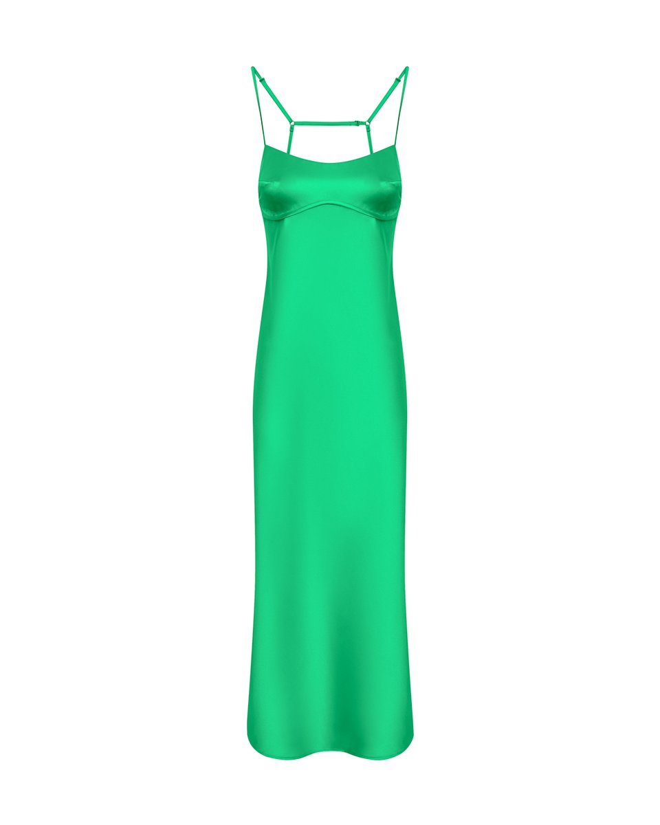 Платье-сорочка с лифом в цвете зеленого яблока