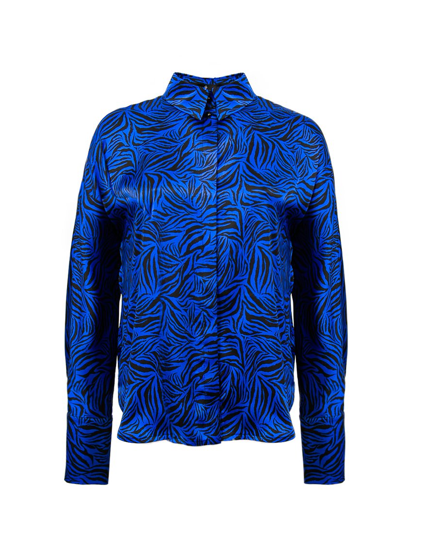 Рубашка в принт "Синяя зебра" www.EkaterinaSmolina.ru