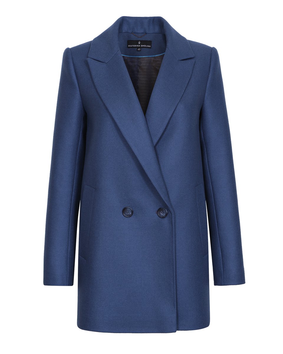 Пальто-жакет в синем оттенке 