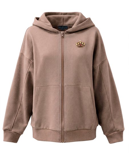 Худи на молнии с капюшоном цвета "Каппучино"
