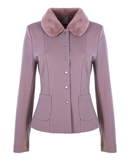 Жакет из джерси с меховым воротником, цвет «Пепельная роза»