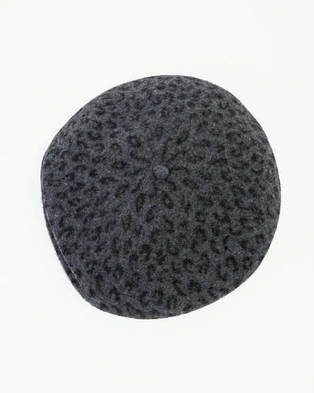 Берет в леопардовый принт, цвет серая дымка