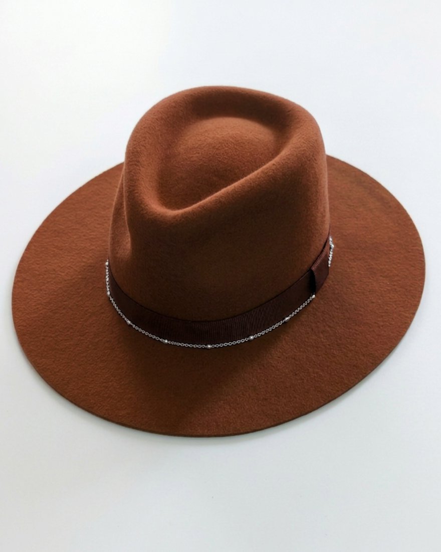 Фетровая шляпа Denis с рельефом на тулье, кирпич www.EkaterinaSmolina.ru