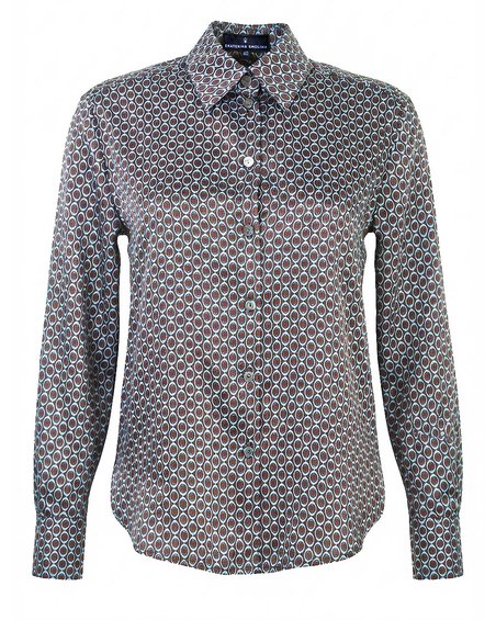 Блуза с геометричным принтом, цвет «Мята и шоколад»