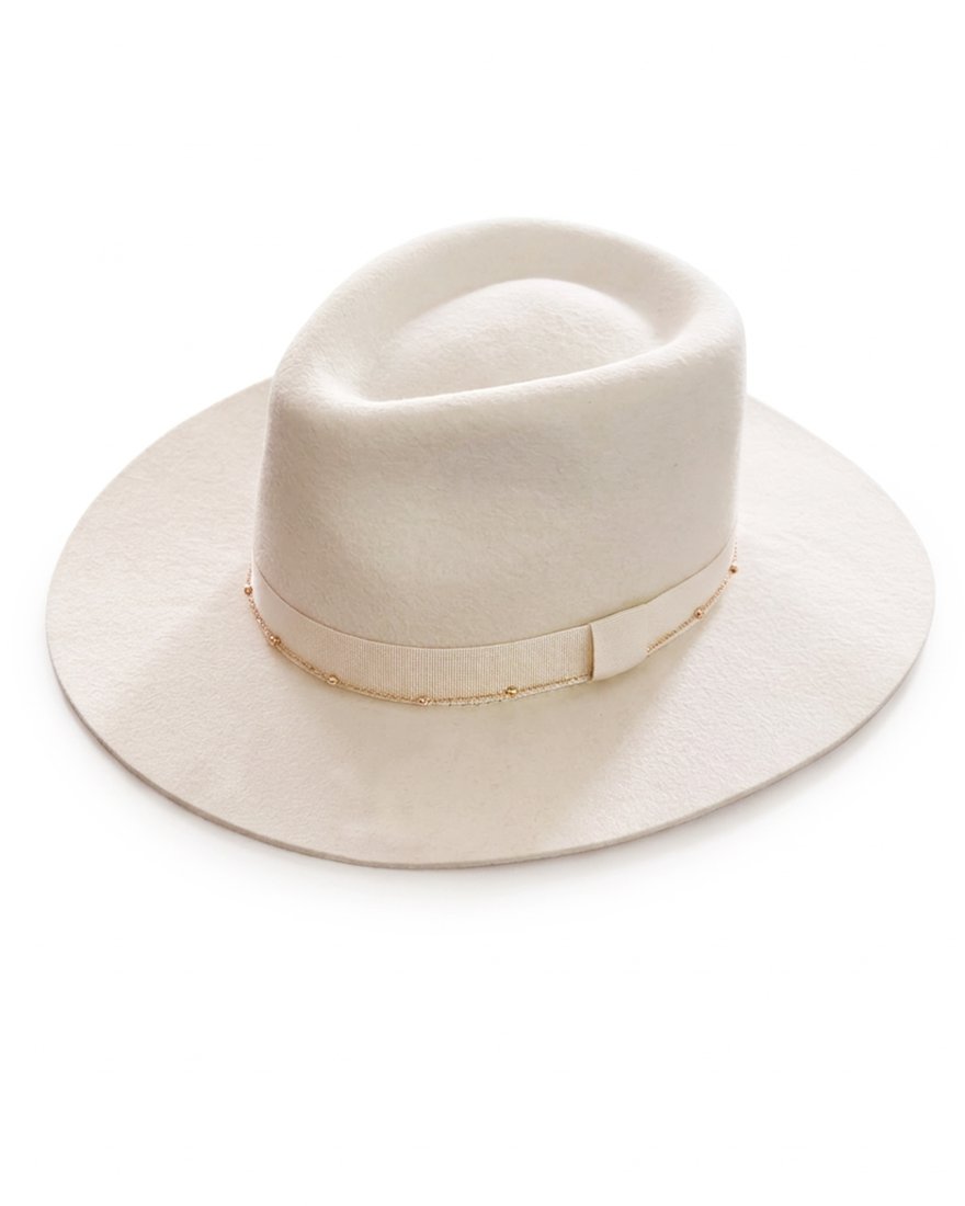 Фетровая шляпа Denis с рельефом на тулье, белый www.EkaterinaSmolina.ru