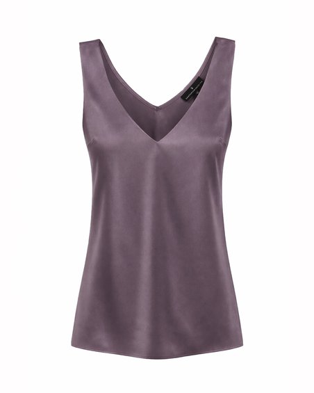 Топ на широких брителях цвета темно-лилового цвета