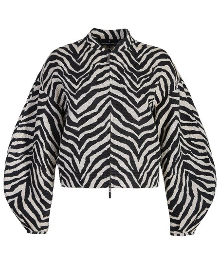 Бомбер-жакет из жаккарда в принт «Зебра»