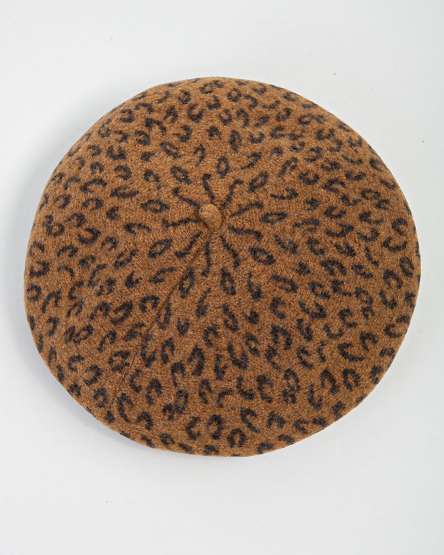 Берет темно-бежевый леопардовый www.EkaterinaSmolina.ru