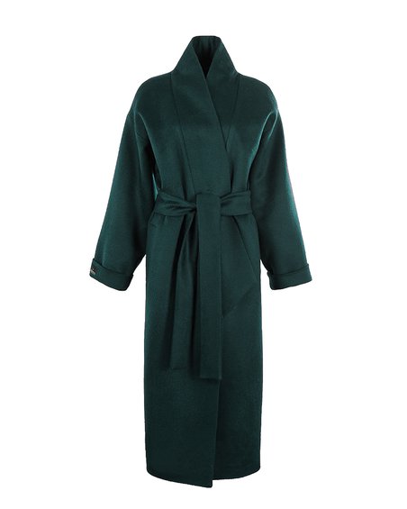 Пальто кимоно в темно-изумрудном цвете