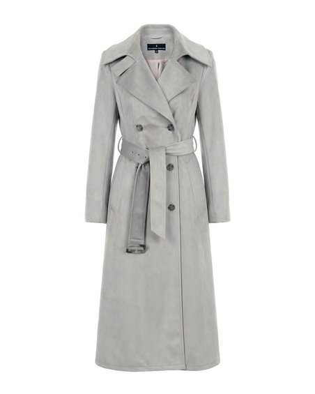 Тренч из водоотталкивающего бархата, «Жемчужно-серый»