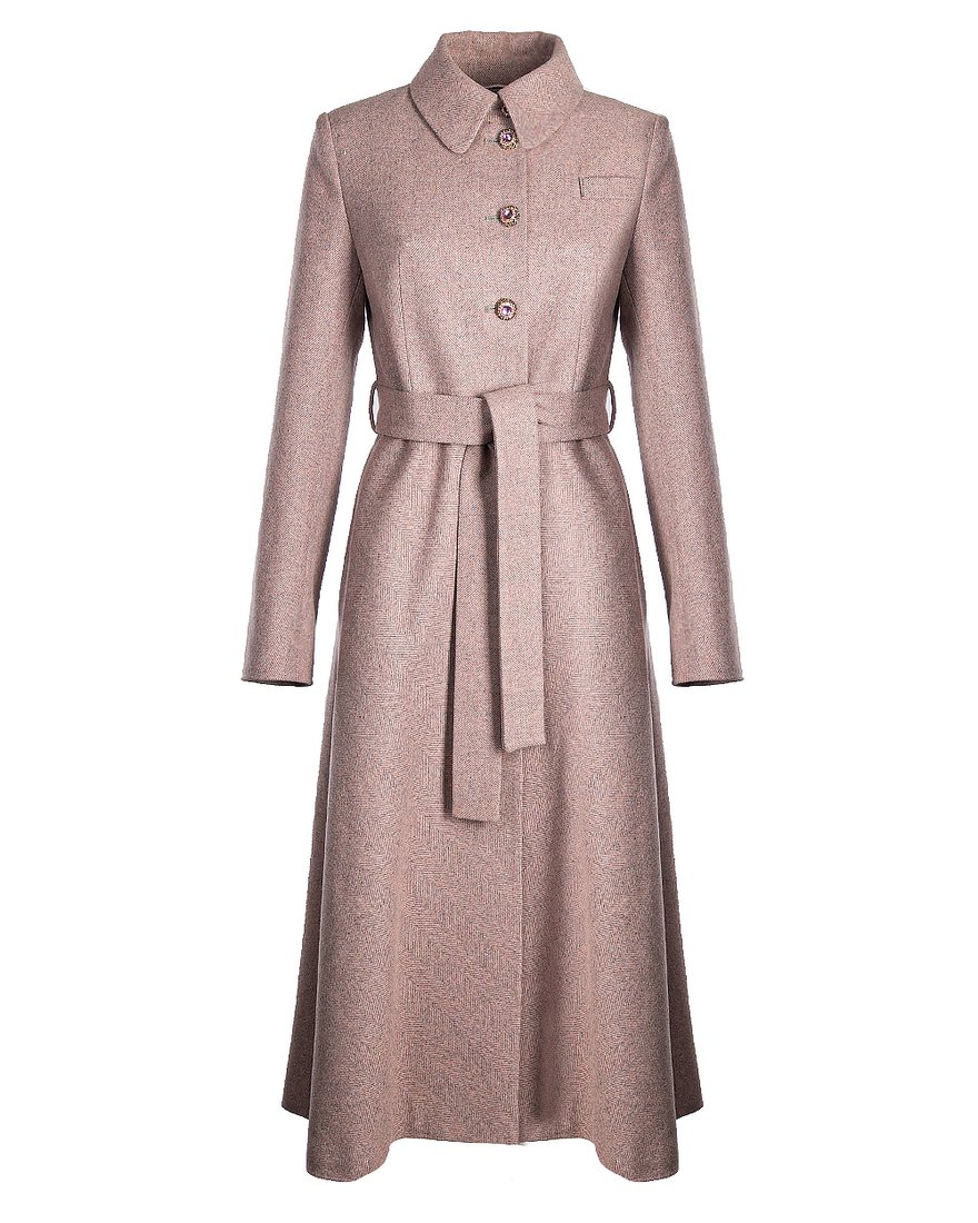 Пальто как платье с юбкой-трапецией, цвет «Лепестки розы» www.EkaterinaSmolina.ru